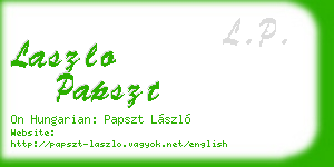 laszlo papszt business card