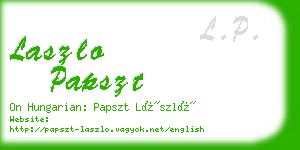 laszlo papszt business card